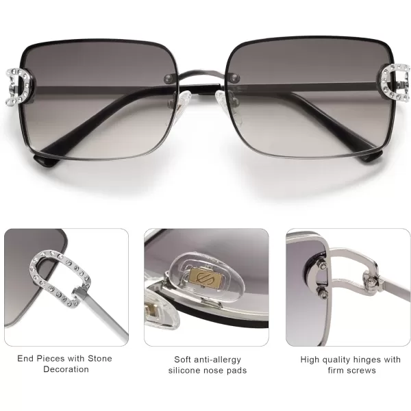 SOJOS Trendy Sunglasses for Women and MenSilverGrey Grading