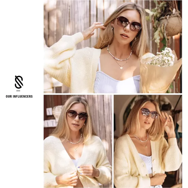 SOJOS Vintage Big Oversized Square Sunglasses for Women TR90 Frame Womens Shades Sunglasses SJ5097Tortoise