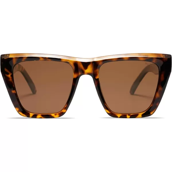 SOJOS Vintage Oversized Square Cat Eye Polarized Sunglasses for Women Trendy Fashion Cateye Style Sunglasses SJ2179Leopard