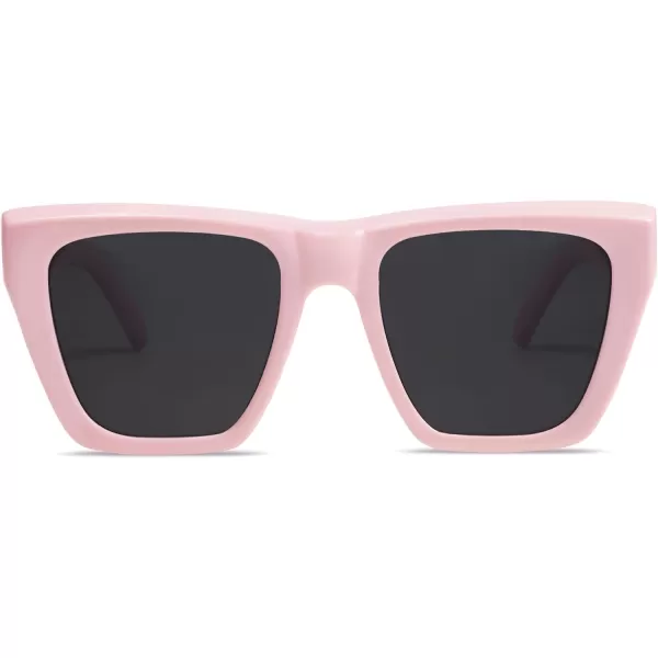 SOJOS Vintage Oversized Square Cat Eye Polarized Sunglasses for Women Trendy Fashion Cateye Style Sunglasses SJ2179Pink