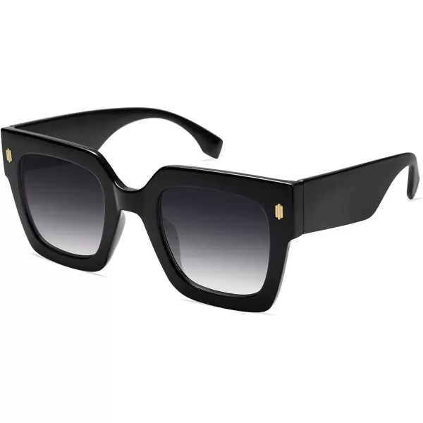 SOJOS Vintage Oversized Square Sunglasses for WomenRetro Womens Luxury Big Sun Glasses UV400 Protection SJ2194Black