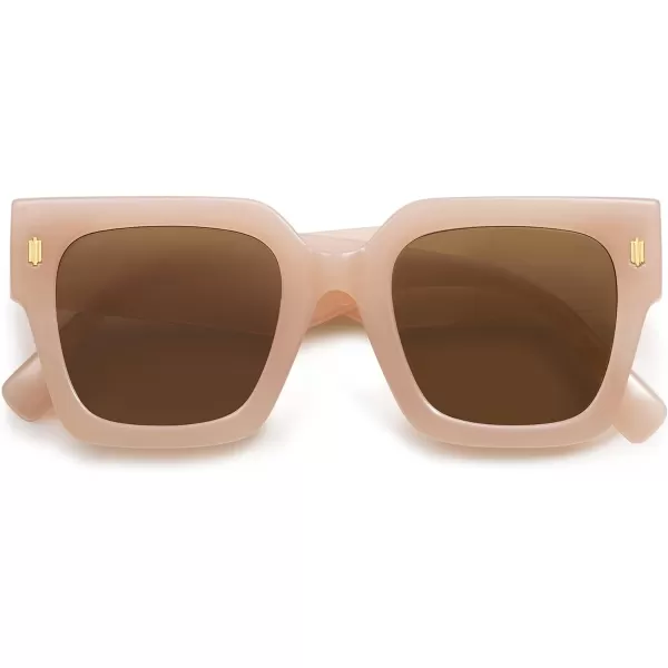 SOJOS Vintage Oversized Square Sunglasses for WomenRetro Womens Luxury Big Sun Glasses UV400 Protection SJ2194Cream Brown