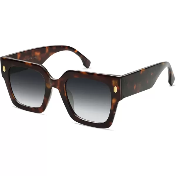 SOJOS Vintage Oversized Square Sunglasses for WomenRetro Womens Luxury Big Sun Glasses UV400 Protection SJ2194Leopard