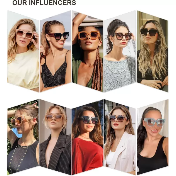 SOJOS Vintage Oversized Square Sunglasses for WomenRetro Womens Luxury Big Sun Glasses UV400 Protection SJ2194Leopard