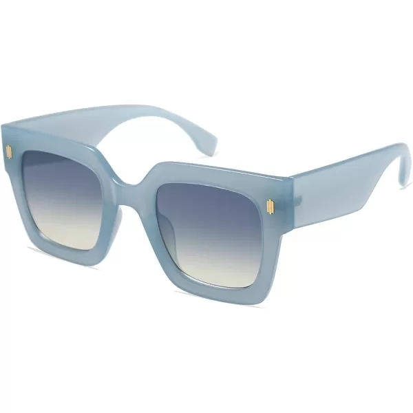 SOJOS Vintage Oversized Square Sunglasses for WomenRetro Womens Luxury Big Sun Glasses UV400 Protection SJ2194Milky Blue