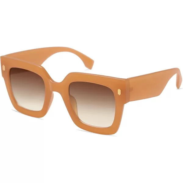 SOJOS Vintage Oversized Square Sunglasses for WomenRetro Womens Luxury Big Sun Glasses UV400 Protection SJ2194Milky Orange