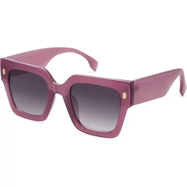 SOJOS Vintage Oversized Square Sunglasses for WomenRetro Womens Luxury Big Sun Glasses UV400 Protection SJ2194Milky Purple