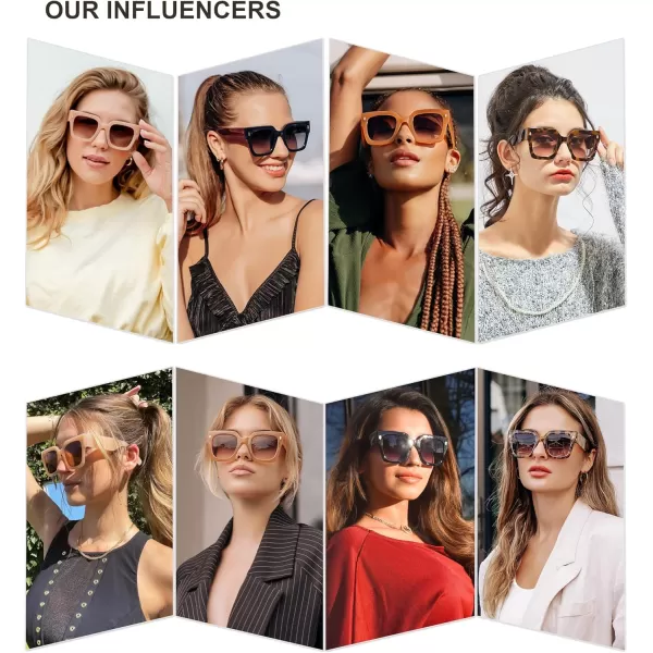 SOJOS Vintage Oversized Square Sunglasses for WomenRetro Womens Luxury Big Sun Glasses UV400 Protection SJ2194Yellow Leopard