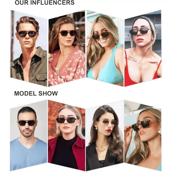 SOJOS Vintage Polarized Aviator Sunglasses for Women Men 70s Retro Flat Narraw Rectangular Womens Glasses SJ2186Brown Tortoise