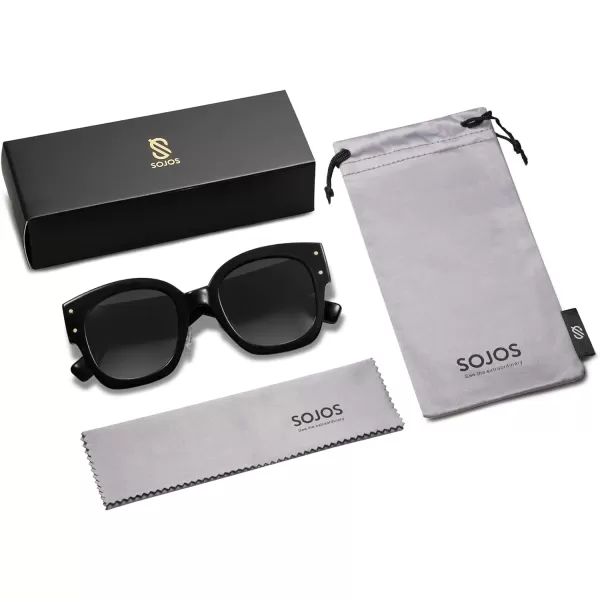 SOJOS Vintage Sunglasses Womens Trendy 2023 Nude Big Sun Glasses Oversized UV400 Protection SJ2257Black