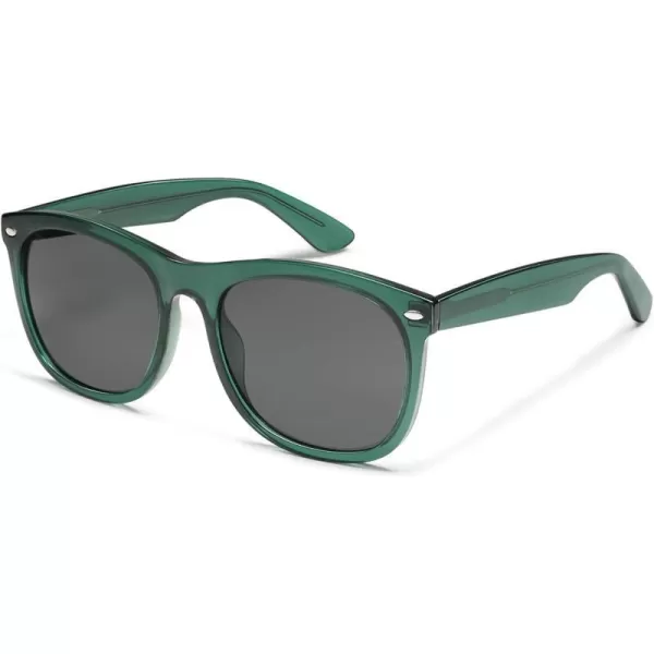 SOJOS Classic Square Sunglasses for Women Men Vintage Retro Oversized Womens UV400 Sun Glasses SJ2270Crystal GreenGrey