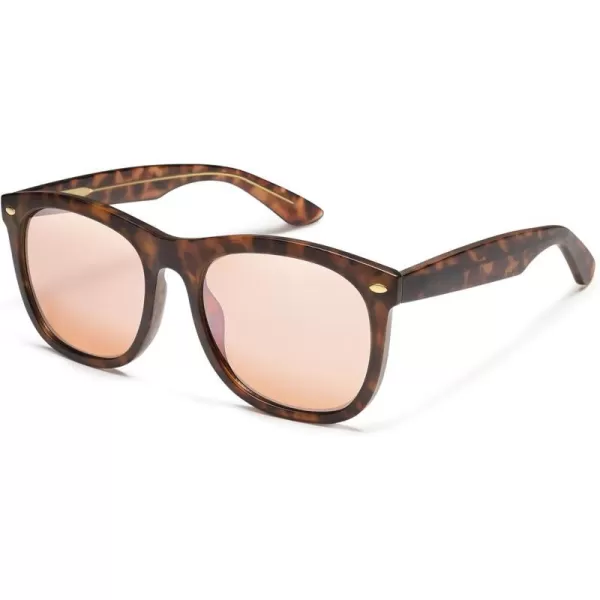 SOJOS Classic Square Sunglasses for Women Men Vintage Retro Oversized Womens UV400 Sun Glasses SJ2270Mat TortoiseSilver Mirror