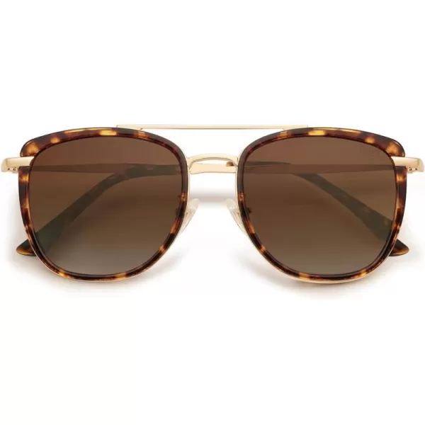 SOJOS Retro Aviator Square Polarized Sunglasses For Women MenVintage Womens Sun Glasses Shades UV400 SJ2180Brown TortoiseBrown Grading