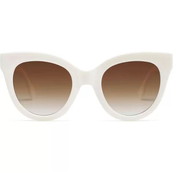 SOJOS Retro Oversized Cateye Sunglasses for Women Large Vintage Trendy Shades SJ2074CreamBrown