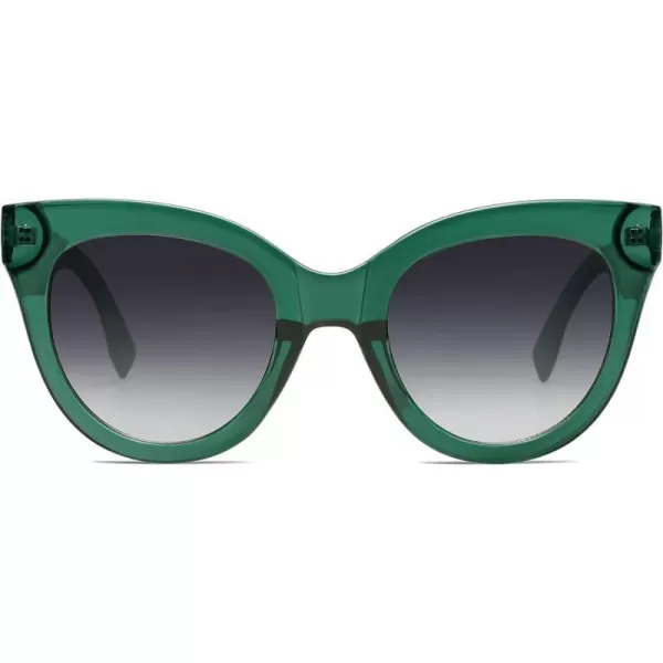 SOJOS Retro Oversized Cateye Sunglasses for Women Large Vintage Trendy Shades SJ2074GreenGrey