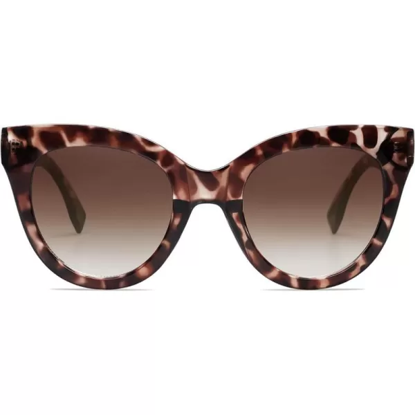 SOJOS Retro Oversized Cateye Sunglasses for Women Large Vintage Trendy Shades SJ2074LeopardBrown