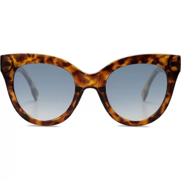 SOJOS Retro Oversized Cateye Sunglasses for Women Large Vintage Trendy Shades SJ2074Yellow TortoiseBlue