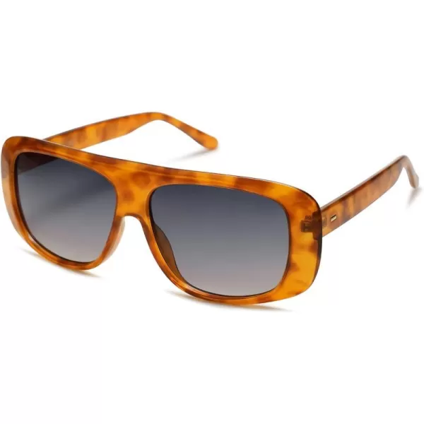 SOJOS Retro Oversized Square Polarized Sunglasses Womens Men Vintage Shades Large Sun Glasses Bold Designer Sunnies SJ2243Orange Tortoise