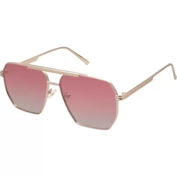 SOJOS Retro Oversized Square Polarized Sunglasses for Women and Men Vintage Shades UV400 Classic Large Metal Sun GlassesPale Gold