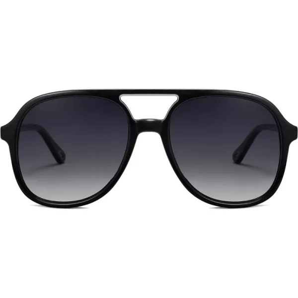 SOJOS Retro Polarized Aviator Sunglasses for Women Men Classic 70s Vintage Trendy Square Oversized AviatorsBlackGrey