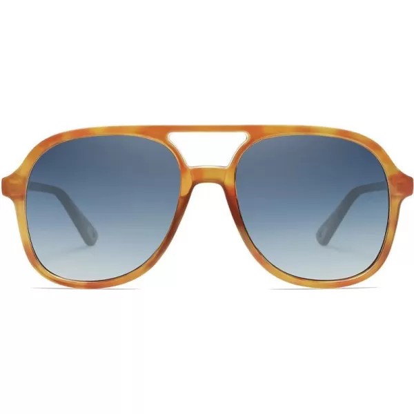 SOJOS Retro Polarized Aviator Sunglasses for Women Men Classic 70s Vintage Trendy Square Oversized AviatorsCaramel TortoiseGradient Grey