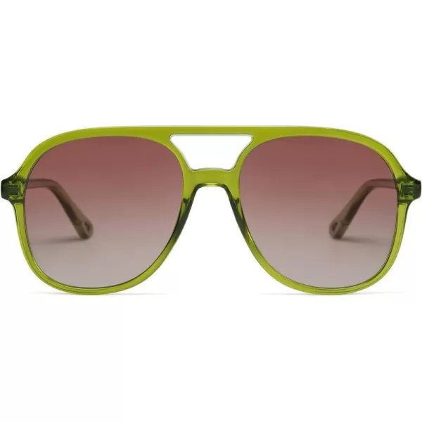 SOJOS Retro Polarized Aviator Sunglasses for Women Men Classic 70s Vintage Trendy Square Oversized AviatorsDark GreenGradient Pink