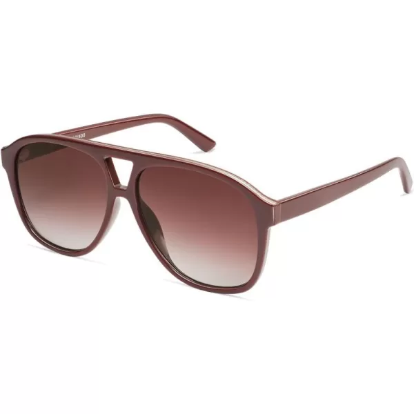 SOJOS Retro Trendy Aviator Sunglasses for Women Men Classic Vintage UV400 Aviators SJ2315RedRedish Brown