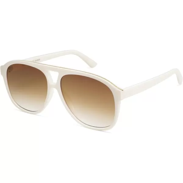 SOJOS Retro Trendy Aviator Sunglasses for Women Men Classic Vintage UV400 Aviators SJ2315WhiteGradient Brown