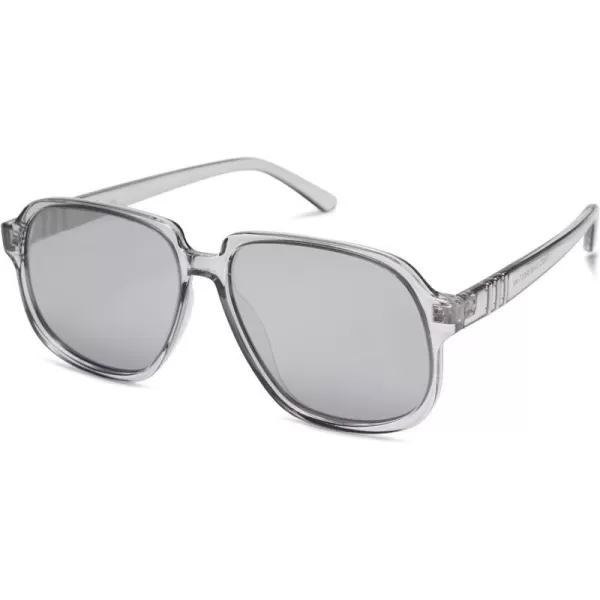 SOJOS Retro Vintage Square Polarized Sunglasses for Women Men 70s Stylish Oversized Sunnies SJ2272GreySilver Mirrored