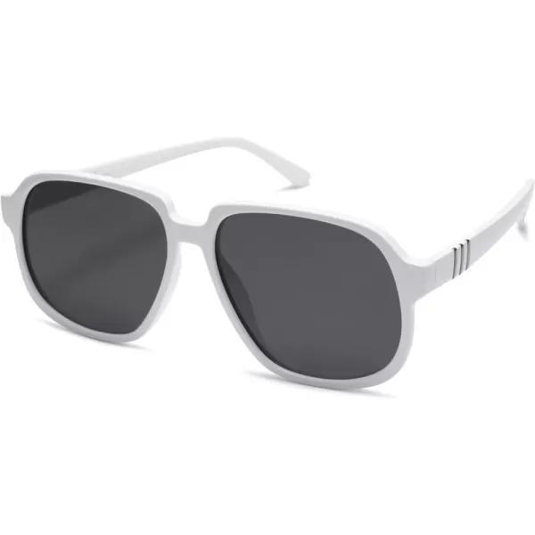 SOJOS Retro Vintage Square Polarized Sunglasses for Women Men 70s Stylish Oversized Sunnies SJ2272WhiteGrey