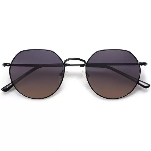 SOJOS Round Polygon Polarized Sunglasses for Women Men Retro Classic Vintage Shades SJ1157Multicolor