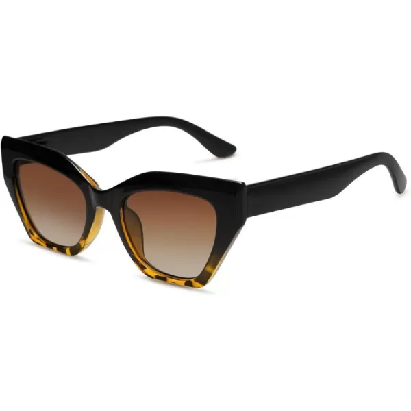 SOJOS Square Cat Eye Polarized Sunglasses for Women Retro Classic Vintage Trendy Cateye Shades Sunnies Gafas de sole SJ2235Multicolor