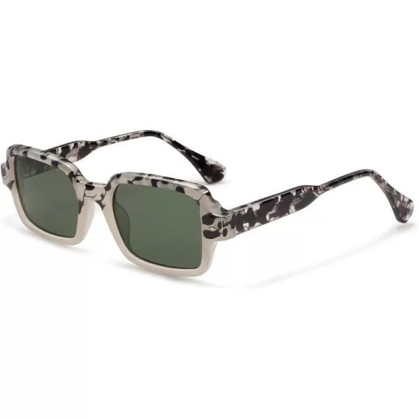 SOJOS Trendy Sunglasses for Women MenRetro Classic Vintage Stylish Cute Womens Rectangle Square Shades UV400 SJ2282Black White TortoiseSilver Mirror
