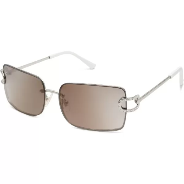 SOJOS Trendy Sunglasses for Women and MenSilverBrown Light Silver Mirror