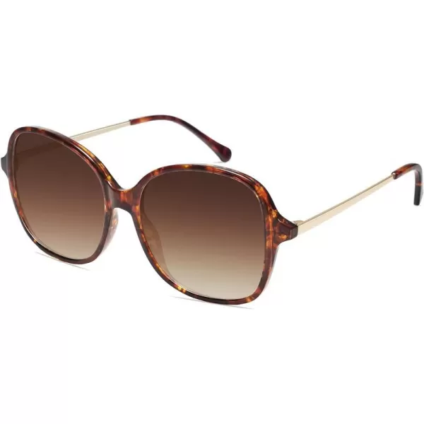 SOJOS Vintage Big Oversized Square Sunglasses for Women TR90 Frame Womens Shades Sunglasses SJ5097Tortoise