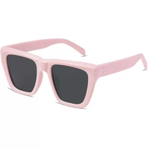 SOJOS Vintage Oversized Square Cat Eye Polarized Sunglasses for Women Trendy Fashion Cateye Style Sunglasses SJ2179Pink