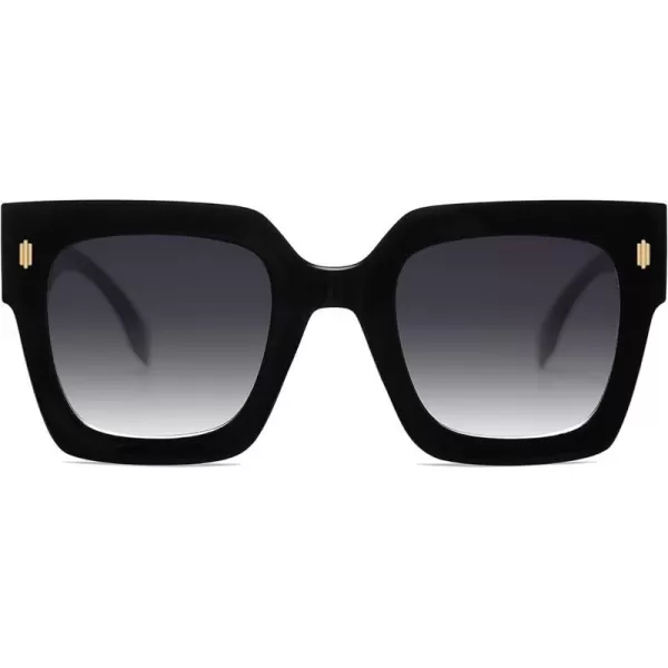 SOJOS Vintage Oversized Square Sunglasses for WomenRetro Womens Luxury Big Sun Glasses UV400 Protection SJ2194Black