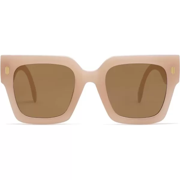 SOJOS Vintage Oversized Square Sunglasses for WomenRetro Womens Luxury Big Sun Glasses UV400 Protection SJ2194Cream Brown