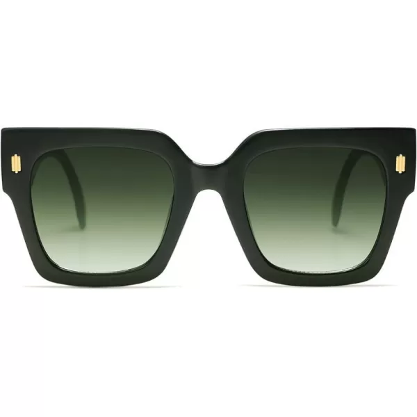 SOJOS Vintage Oversized Square Sunglasses for WomenRetro Womens Luxury Big Sun Glasses UV400 Protection SJ2194Green