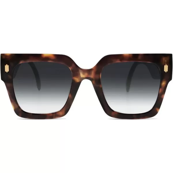 SOJOS Vintage Oversized Square Sunglasses for WomenRetro Womens Luxury Big Sun Glasses UV400 Protection SJ2194Leopard