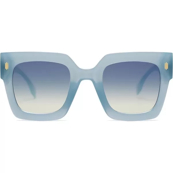 SOJOS Vintage Oversized Square Sunglasses for WomenRetro Womens Luxury Big Sun Glasses UV400 Protection SJ2194Milky Blue