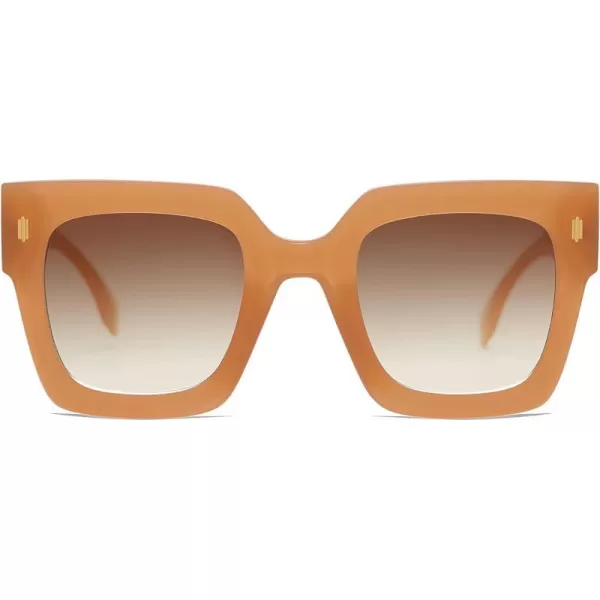 SOJOS Vintage Oversized Square Sunglasses for WomenRetro Womens Luxury Big Sun Glasses UV400 Protection SJ2194Milky Orange