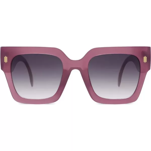 SOJOS Vintage Oversized Square Sunglasses for WomenRetro Womens Luxury Big Sun Glasses UV400 Protection SJ2194Milky Purple