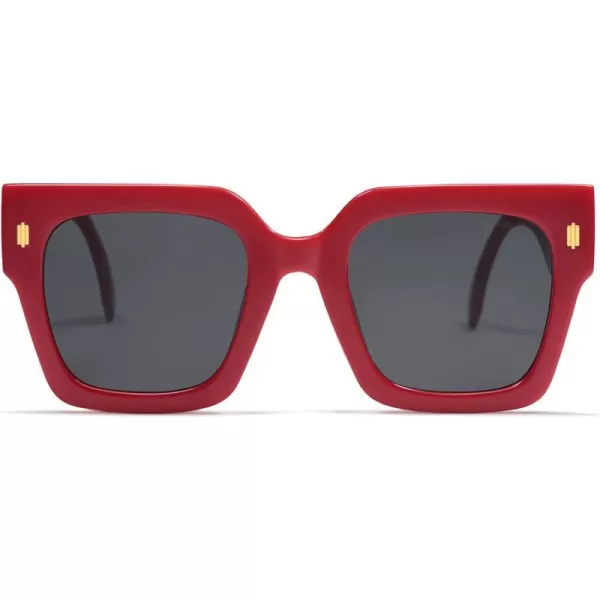 SOJOS Vintage Oversized Square Sunglasses for WomenRetro Womens Luxury Big Sun Glasses UV400 Protection SJ2194Red