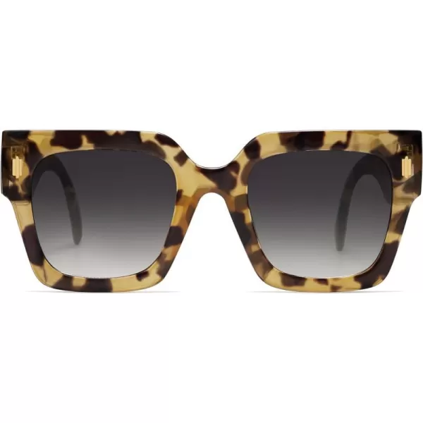 SOJOS Vintage Oversized Square Sunglasses for WomenRetro Womens Luxury Big Sun Glasses UV400 Protection SJ2194Yellow Leopard
