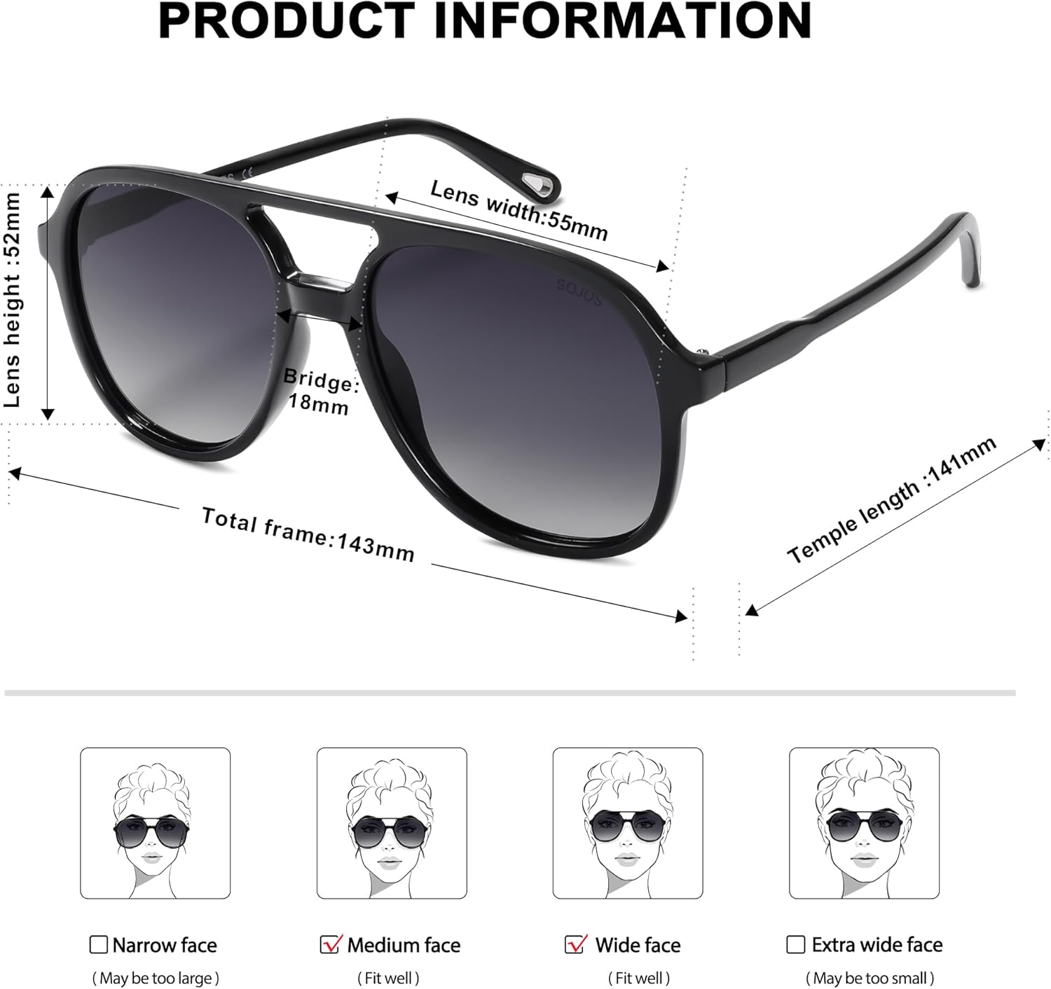 SOJOS Retro Polarized Aviator Sunglasses for Women Men Classic 70s Vintage Trendy Square Aviators SJ2174BlackGrey