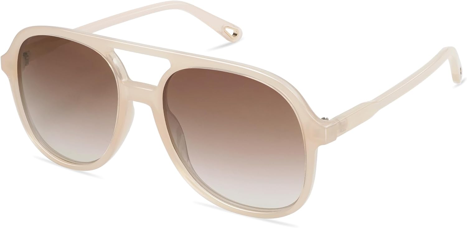 SOJOS Retro Polarized Aviator Sunglasses for Women Men Classic 70s Vintage Trendy Square Aviators SJ2174PinkLight Brown
