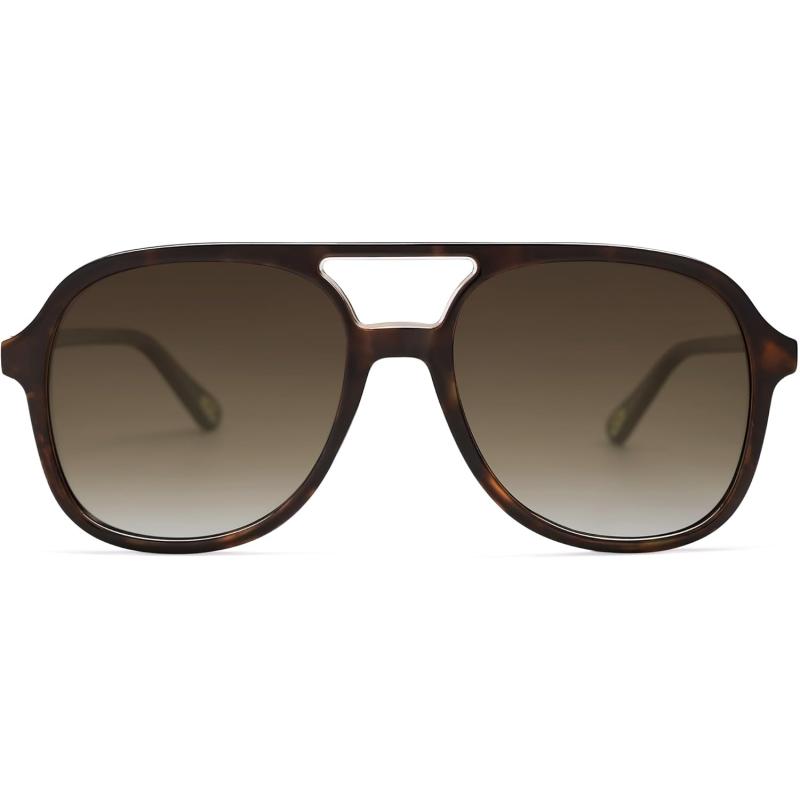 SOJOS Retro Polarized Aviator Sunglasses for Women Men Classic 70s Vintage Trendy Square Aviators SJ2174Brown Dark TortoiseBrown