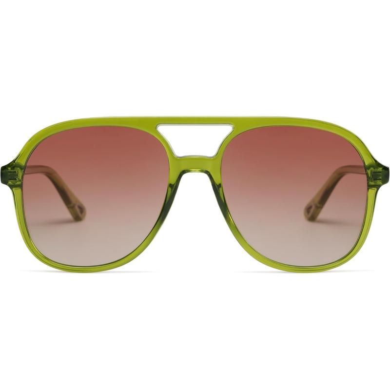 SOJOS Retro Polarized Aviator Sunglasses for Women Men Classic 70s Vintage Trendy Square Aviators SJ2174Light GreenGradient Pink