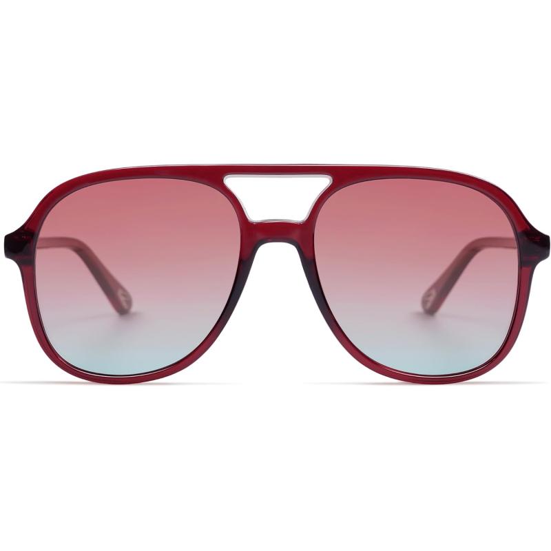 SOJOS Retro Polarized Aviator Sunglasses for Women Men Classic 70s Vintage Trendy Square Aviators SJ2174RedRed Gradient Blue